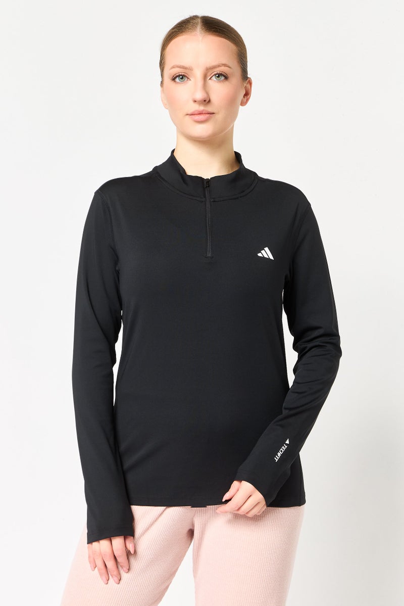 Adidas Women Tech Fit Long Sleeve Training T-Shirt, Black - Image 1